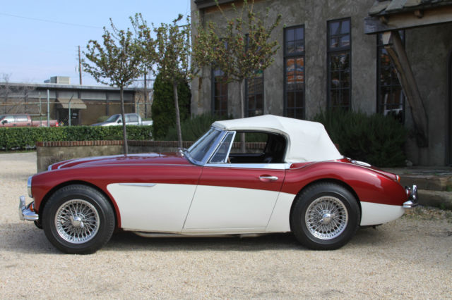 1967 Red and White Austin Healey 3000 Convertible