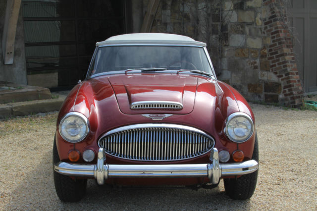 1967 Red and White Austin Healey 3000 Convertible