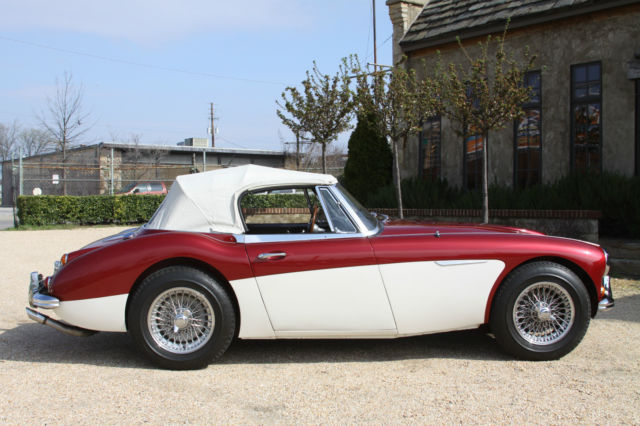 1967 Red and White Austin Healey 3000 Convertible