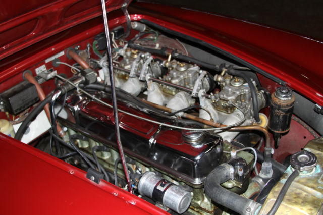 1967 Red and White Austin Healey 3000 Convertible