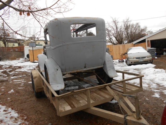 1931 black and gray Ford Model A 2 door