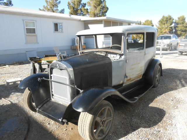 1931 black and gray Ford Model A 2 door