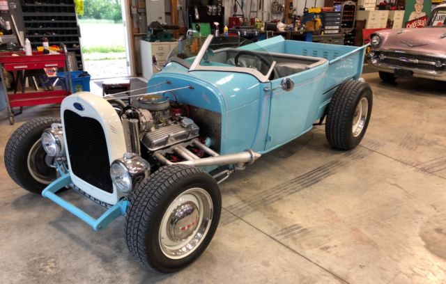 1928 Blue Ford Model A Convertible