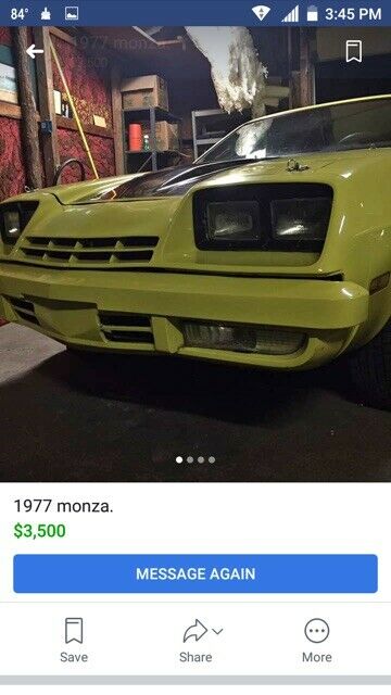 1977 Yellow Chevrolet Monza Hatchback