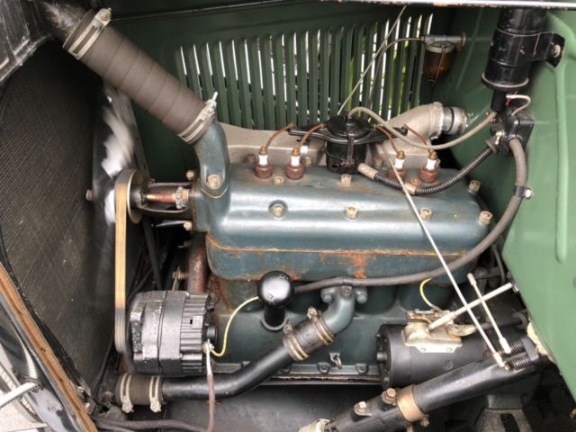 1930 Green (two shades) and Black Ford Model A Convertible