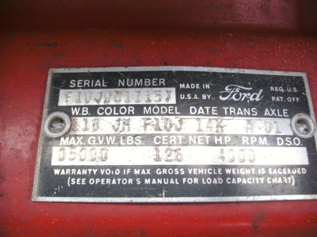 1960 Red & White Ford F-100 Standard Cab Pickup