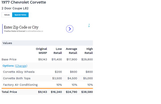 1977 White Chevrolet Corvette Coupe