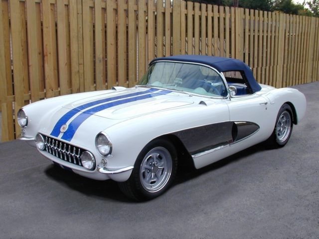 1957 White Chevrolet Corvette Convertible