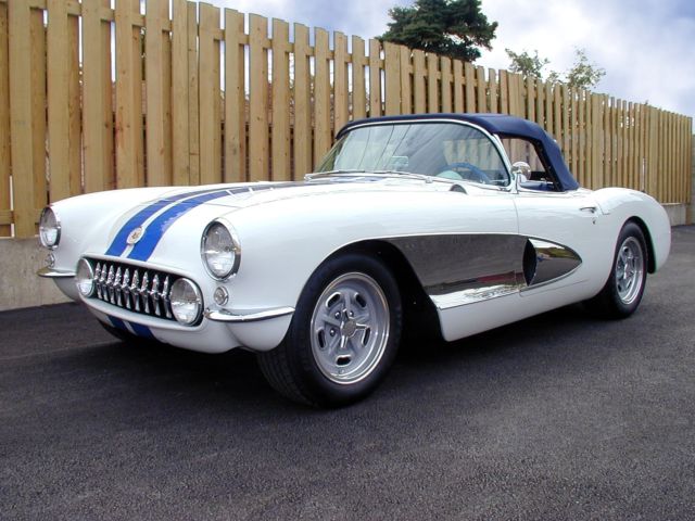 1957 White Chevrolet Corvette Convertible