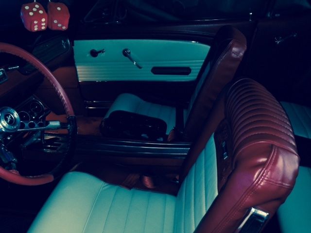 1966 Red White painted stripes Ford Mustang