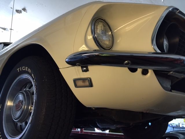 1969 creamy ivory Ford Mustang