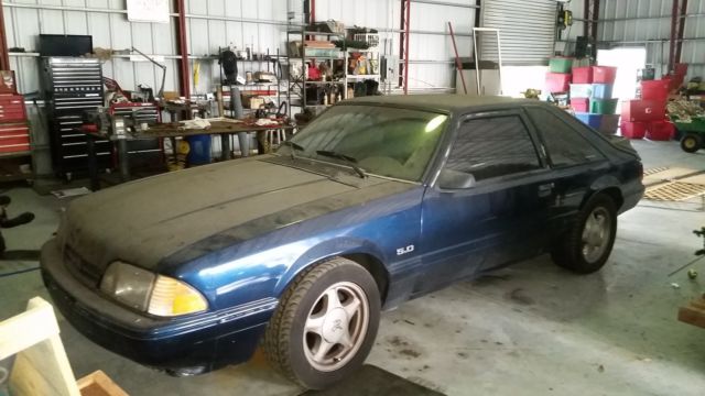 1992 Blue Ford Mustang Fastback