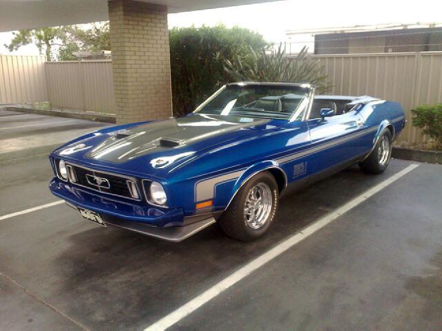 1973 Blue Ford Mustang Convertible