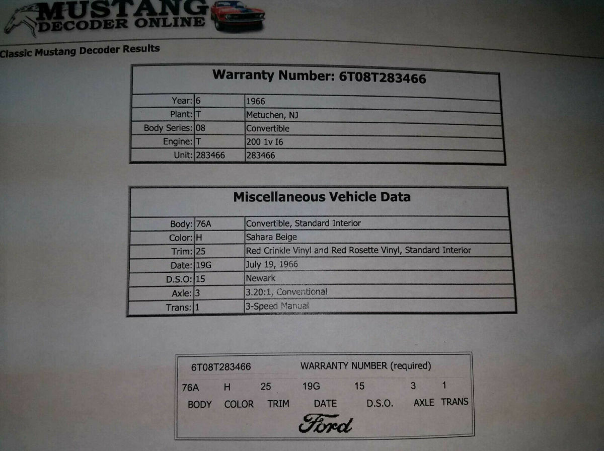 1966 Ford Mustang Convertible