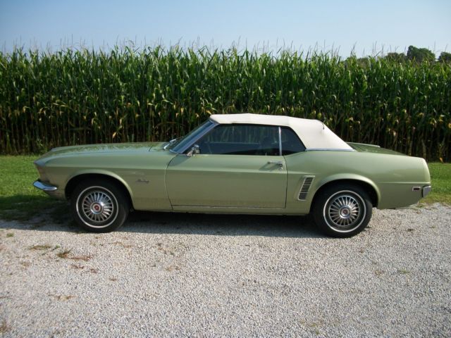 1969 Green Ford Mustang Convertible