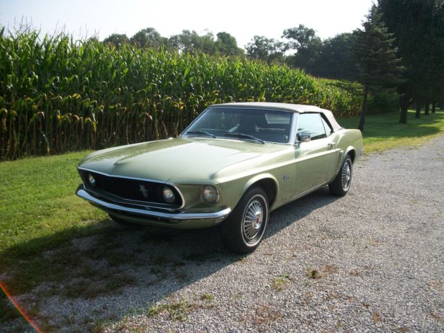 1969 Green Ford Mustang Convertible