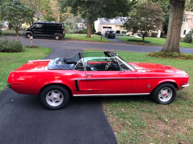 1968 Red Ford Mustang Convertible