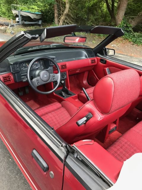 1988 Burgundy Ford Mustang Convertible