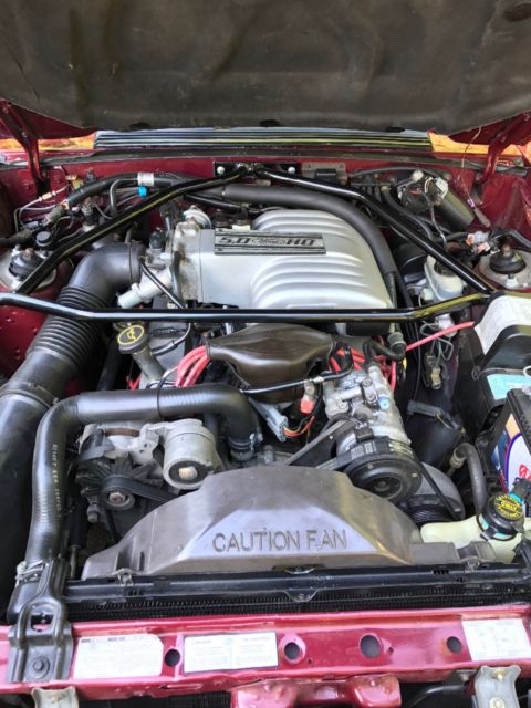 1988 Burgundy Ford Mustang Convertible