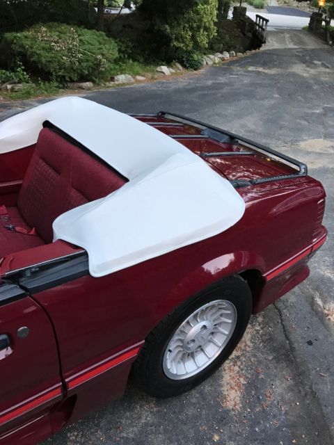 1988 Burgundy Ford Mustang Convertible