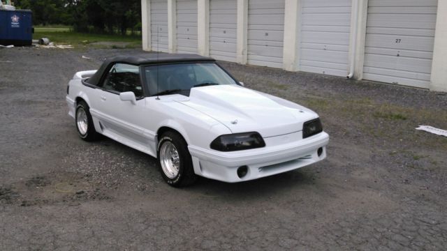 1989 White Ford Mustang Convertible