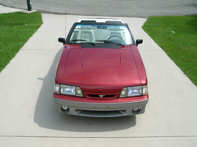 1990 Red Ford Mustang Convertible