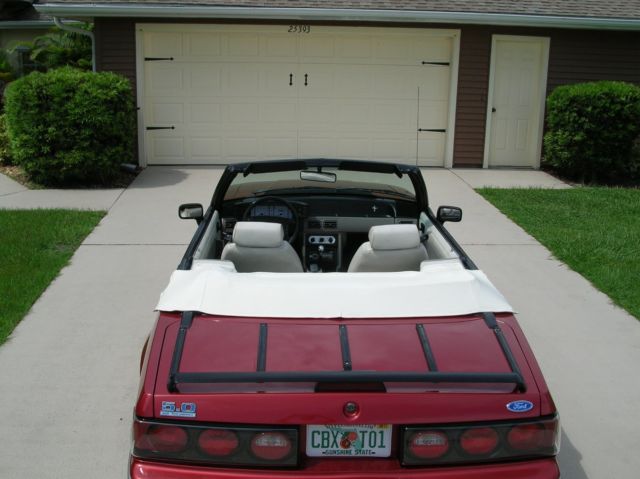 1990 Red Ford Mustang Convertible