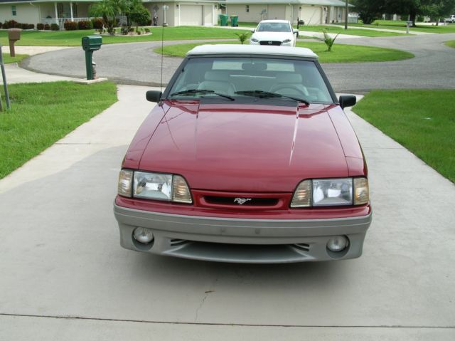 1990 Red Ford Mustang Convertible
