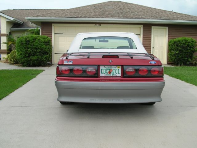 1990 Red Ford Mustang Convertible