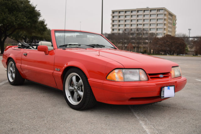 1992 Red Ford Mustang Convertible