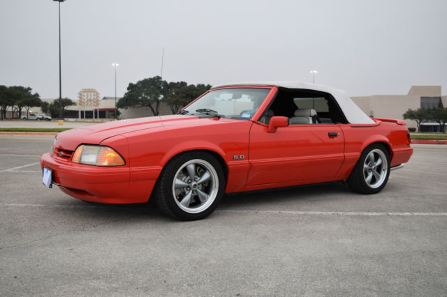 1992 Red Ford Mustang Convertible