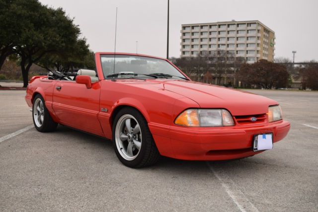 1992 Red Ford Mustang Convertible