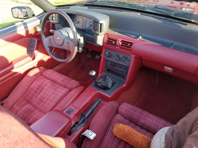 1988 Red Ford Mustang Convertible