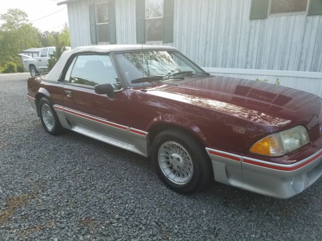 1988 Red Ford Mustang Convertible