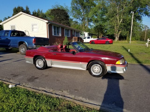 1988 Red Ford Mustang Convertible