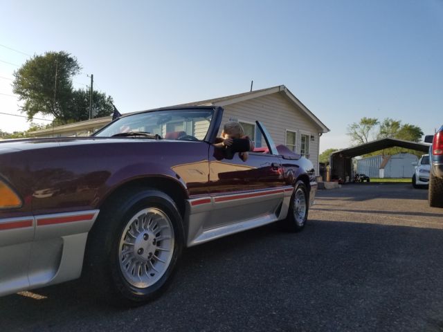 1988 Red Ford Mustang Convertible
