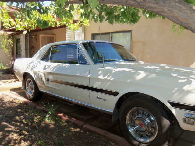 1968 White Ford Mustang Coupe