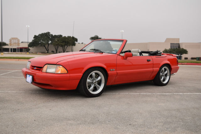 1992 Red Ford Mustang Convertible