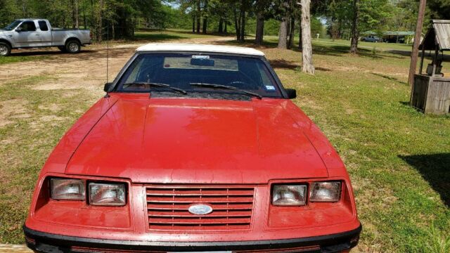 1984 Red Ford Mustang Convertible