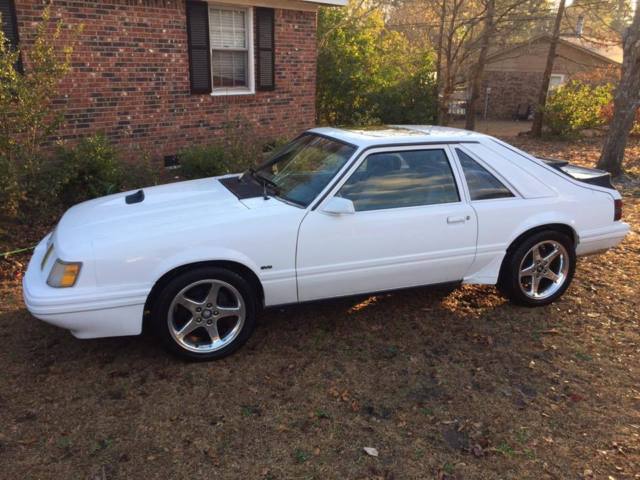 1985 White Ford Mustang Hatchback