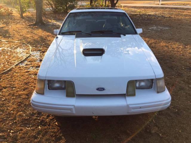 1985 White Ford Mustang Hatchback