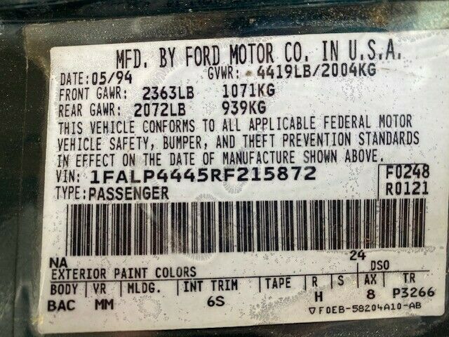 1994 Burgundy Ford Mustang Convertible