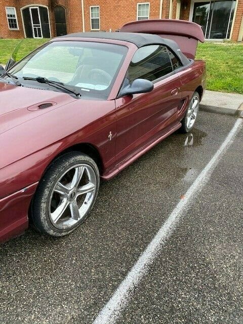 1994 Burgundy Ford Mustang Convertible