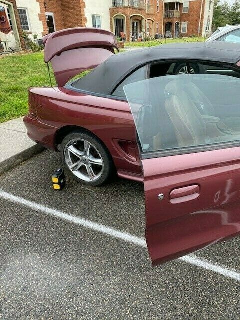 1994 Burgundy Ford Mustang Convertible