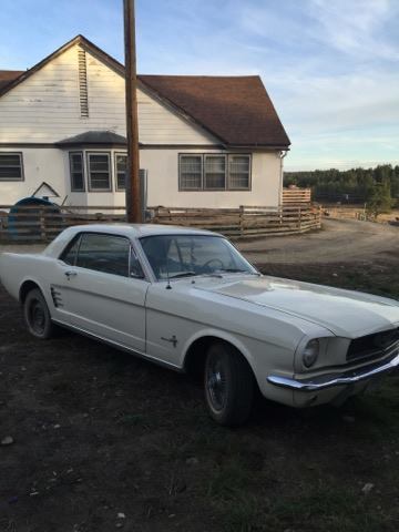 1966 white Ford Mustang Coupe