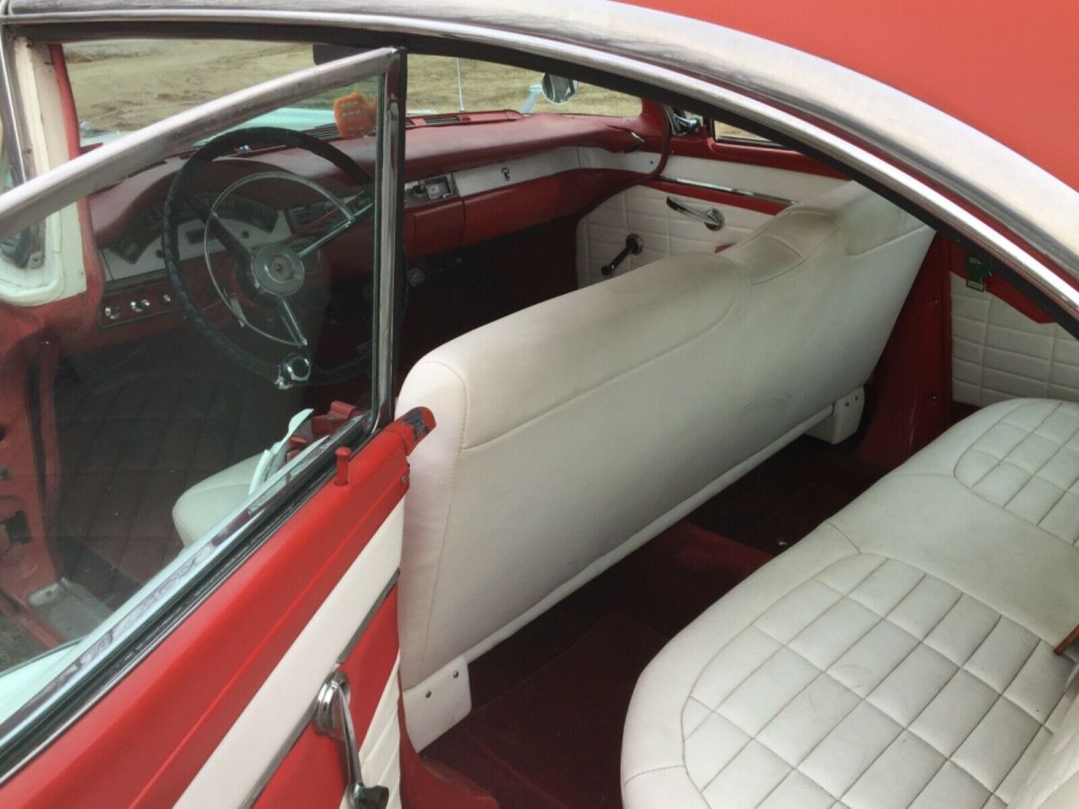1957 Red , White Ford Fairlane Sedan