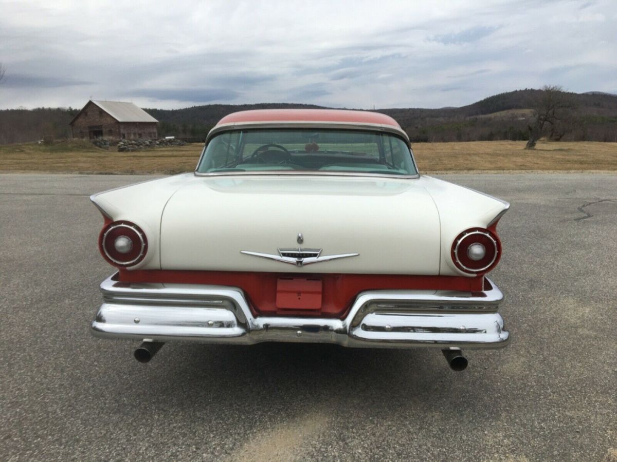 1957 Red , White Ford Fairlane Sedan