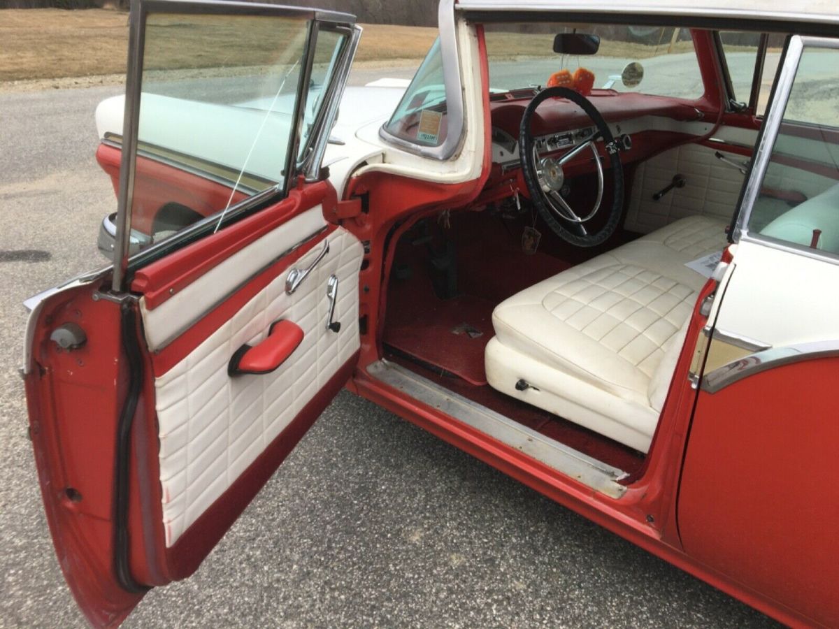 1957 Red , White Ford Fairlane Sedan