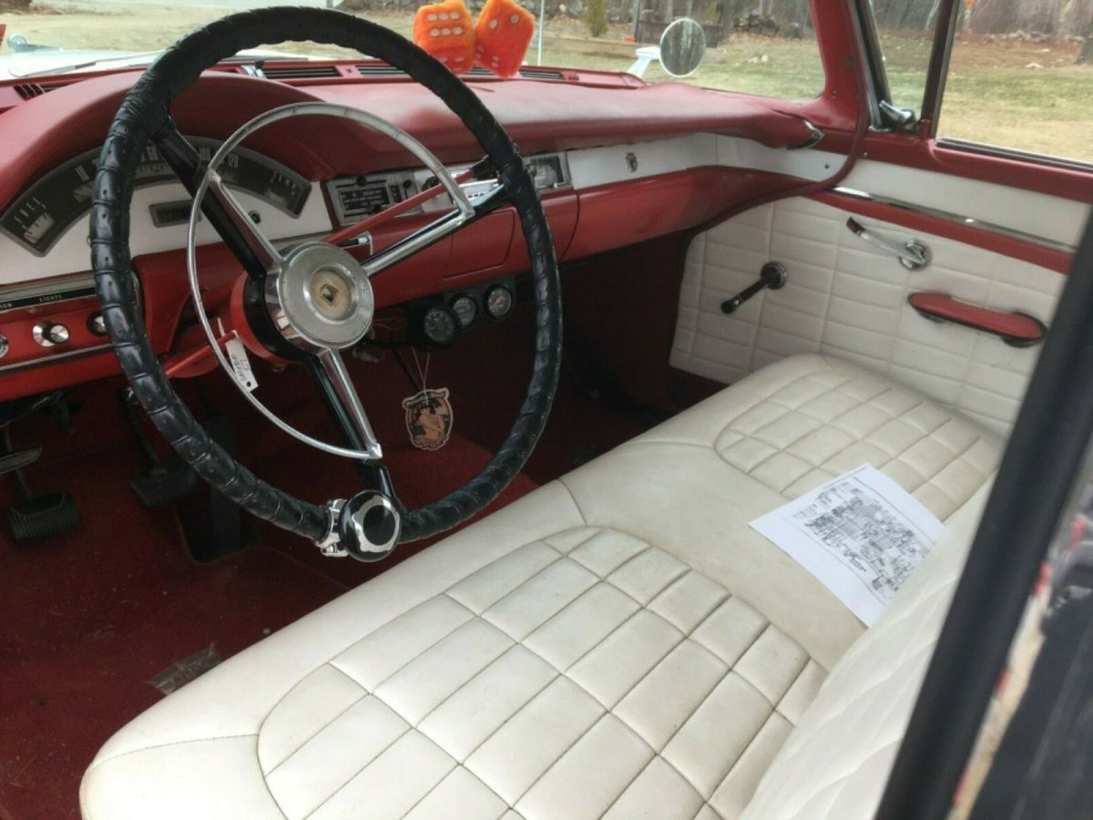 1957 Red , White Ford Fairlane Sedan