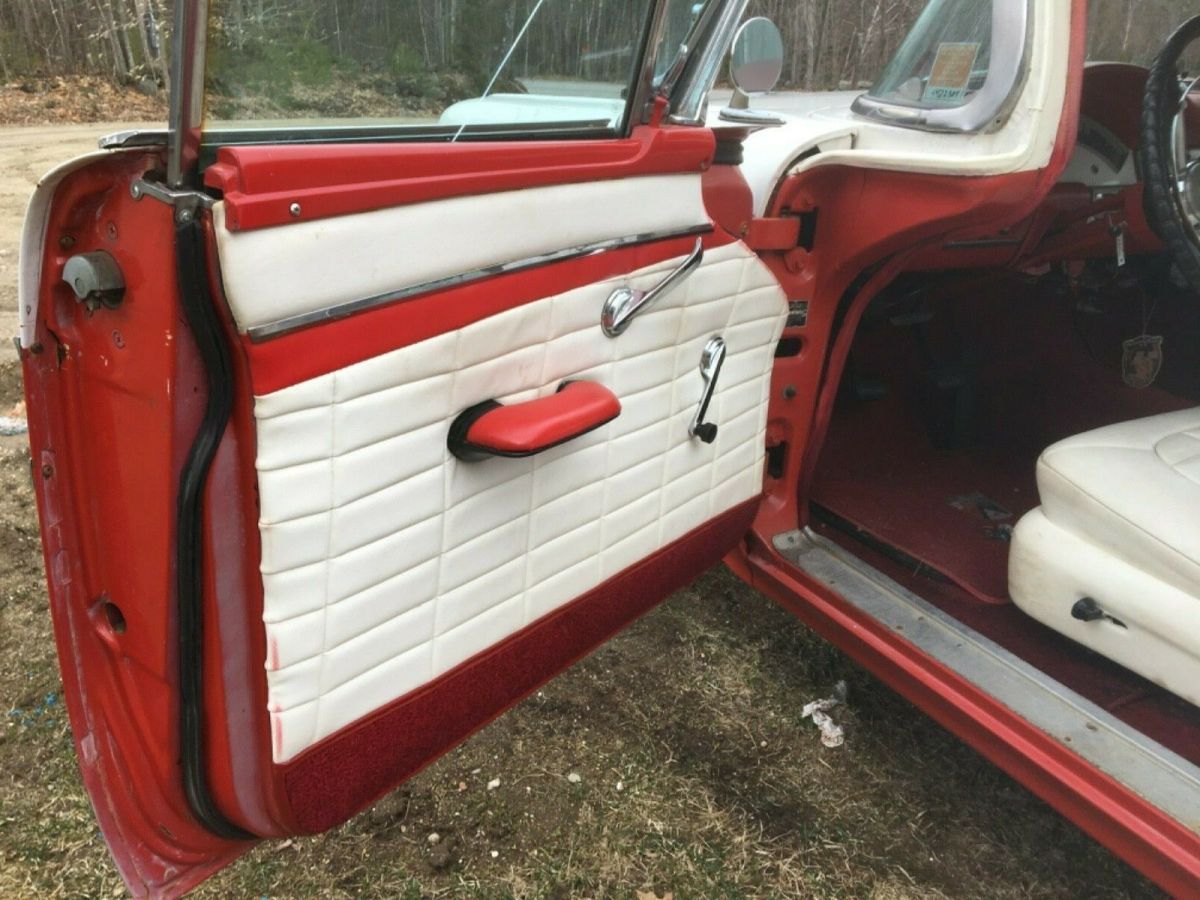 1957 Red , White Ford Fairlane Sedan